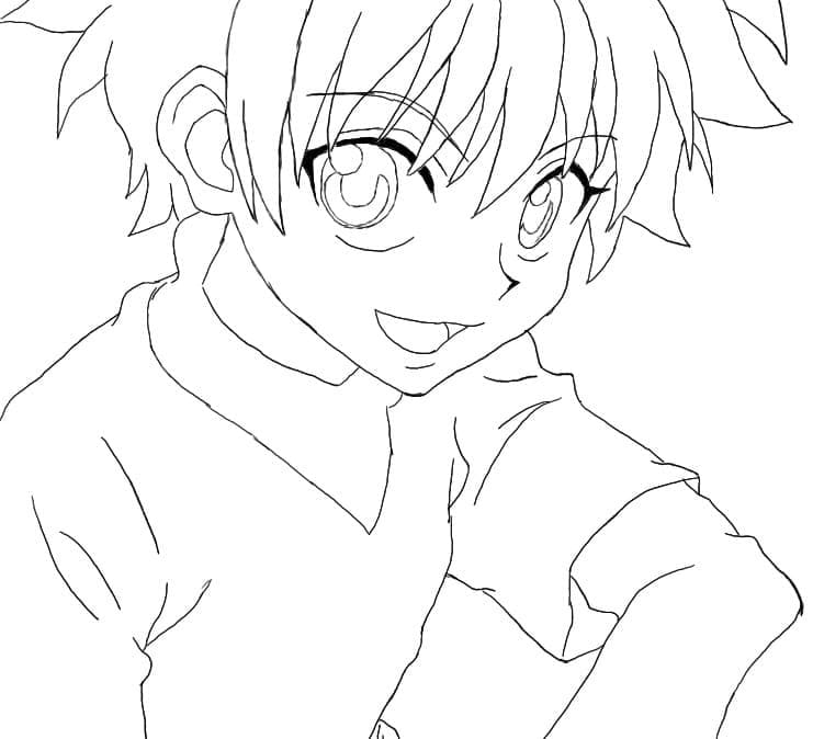 Coloriage Killua Est Heureux