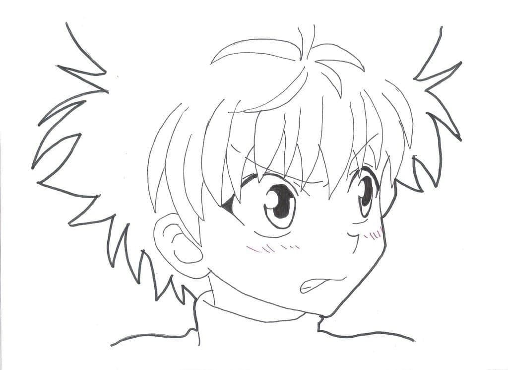 Coloriage Killua Est Timide