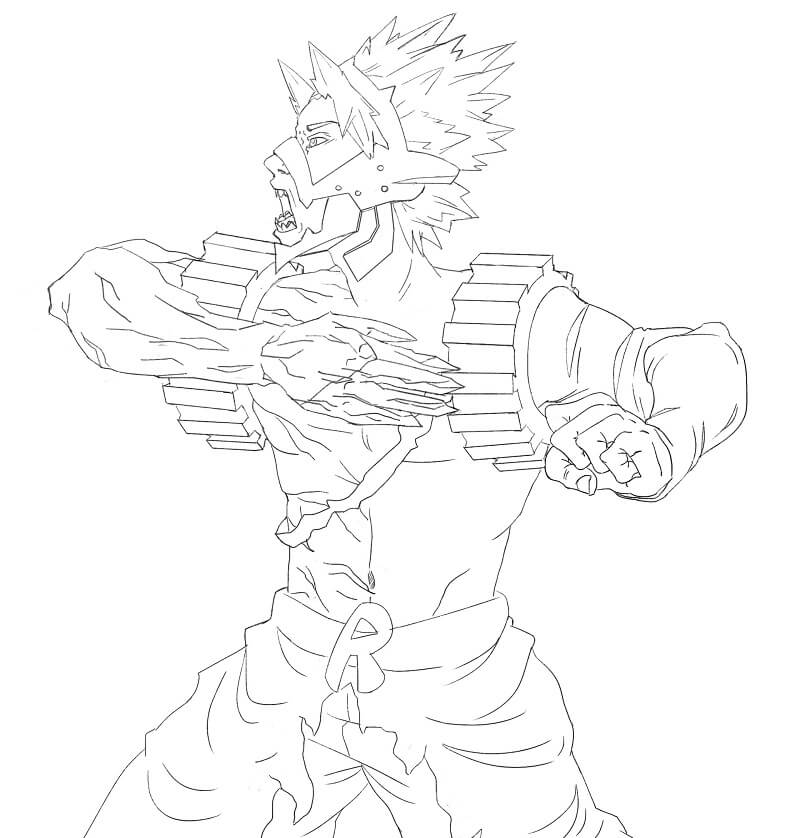 Coloriage Kirishima attaque