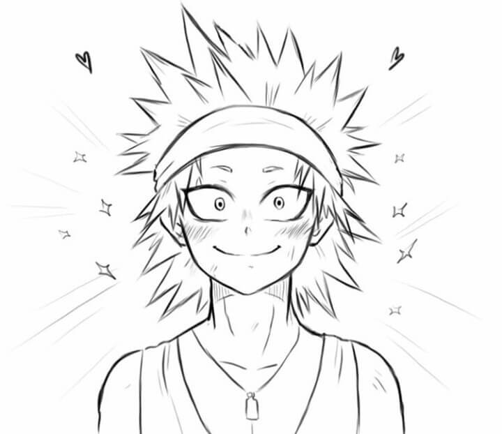 Coloriage Kirishima est heureux