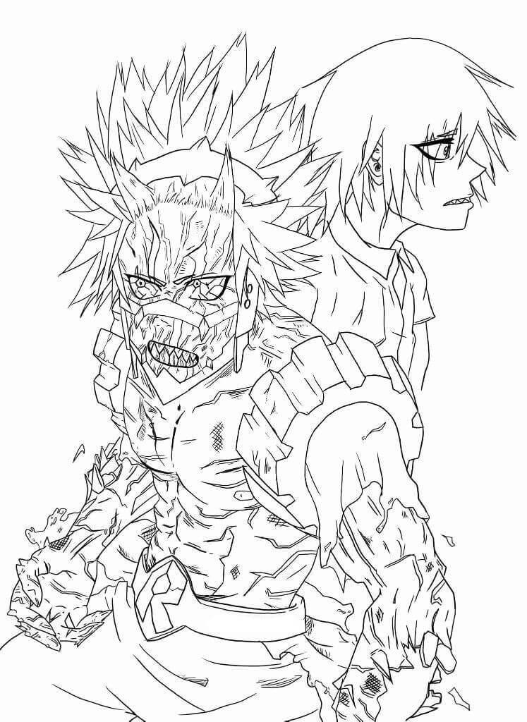 Coloriage Kirishima pouvoir