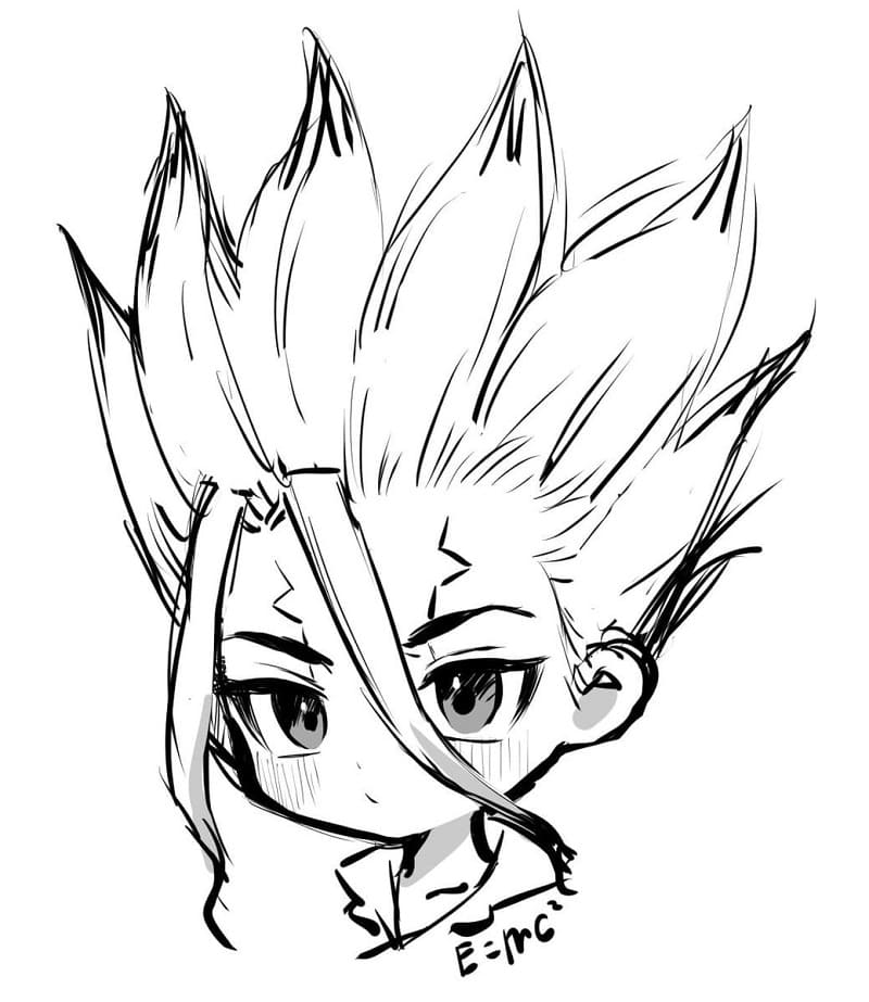 Coloriage cute senku