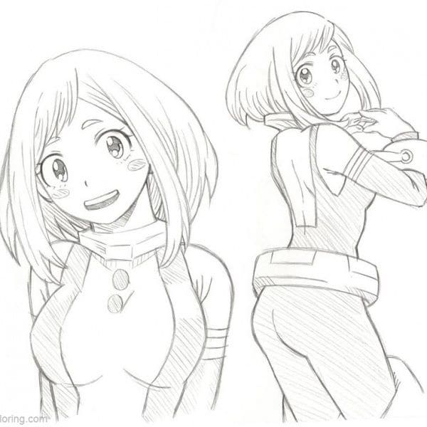 Coloriage Mignonne Uraraka