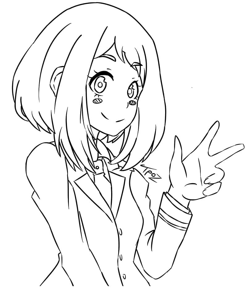 Coloriage My Hero Academia Ochaco Uraraka