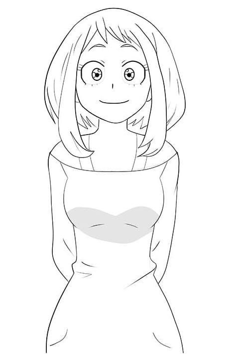 Coloriage Ochaco Uraraka dans My Hero Academia