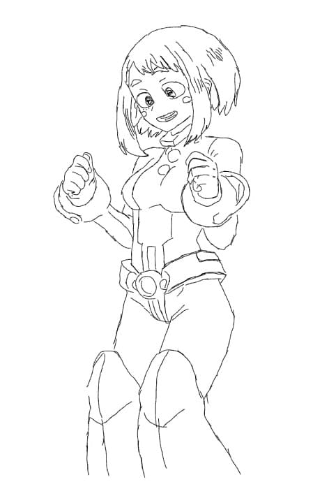 Coloriage Ochaco Uraraka de My Hero Academia