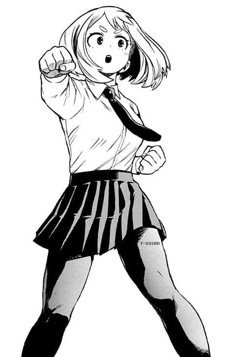 Coloriage Ochaco Uraraka fort