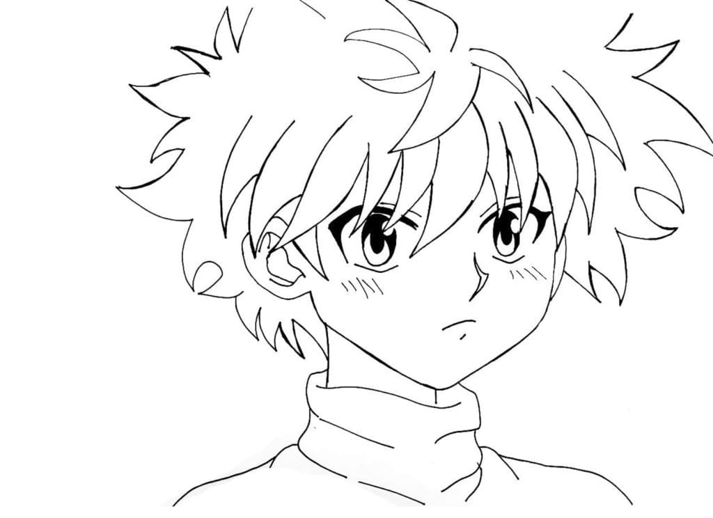 Coloriage Portrait De Killua Zoldyck