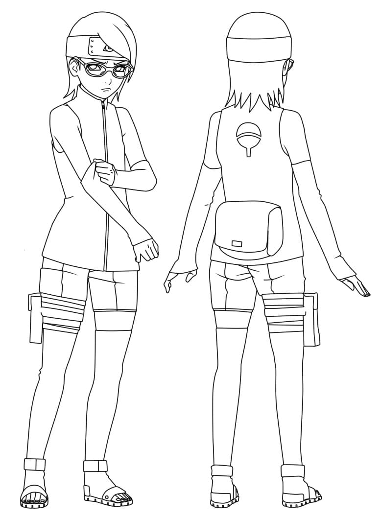 Coloriage Sarada Uchiha