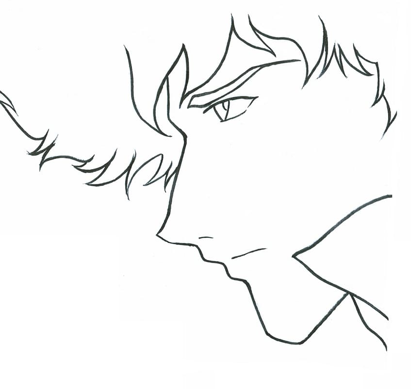 Coloriage Spike spiegel affronter