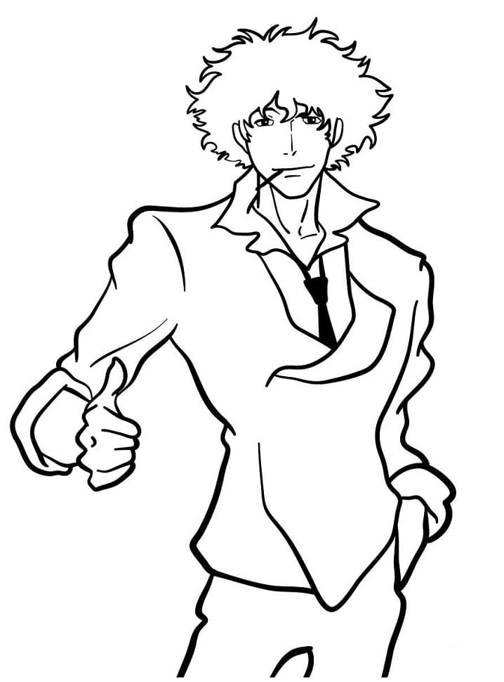 Coloriage Spike spiegel de cowboy bebop