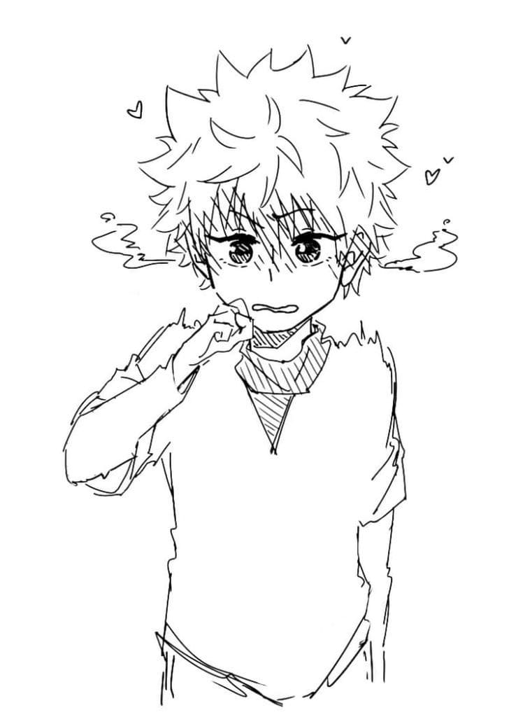 Coloriage Timide Killua