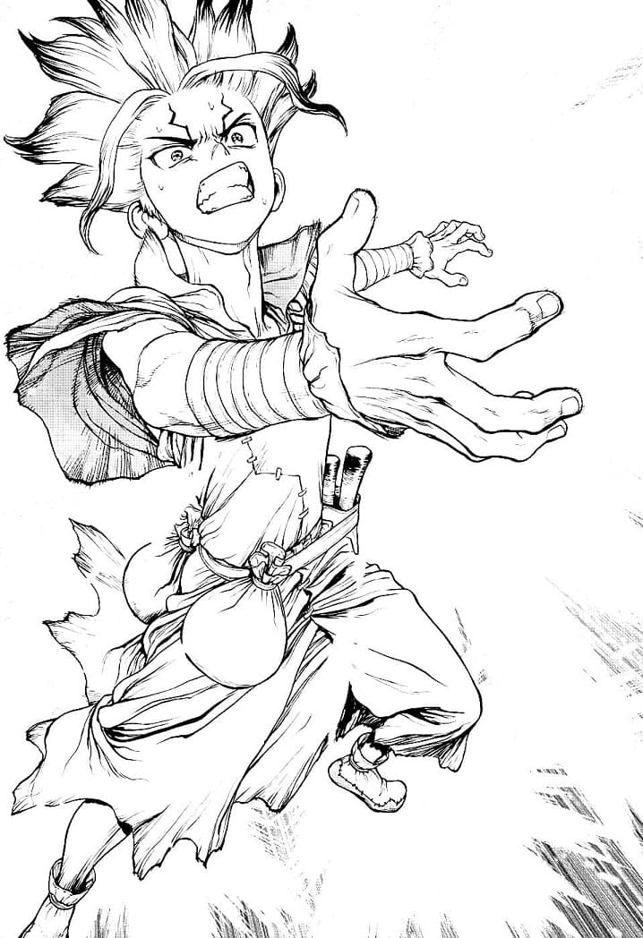 Coloriage Tirage à La Main senku