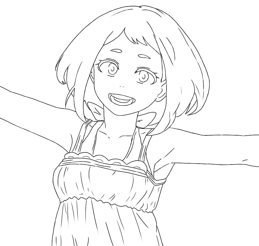 Coloriage Uraraka dans My Hero Academia