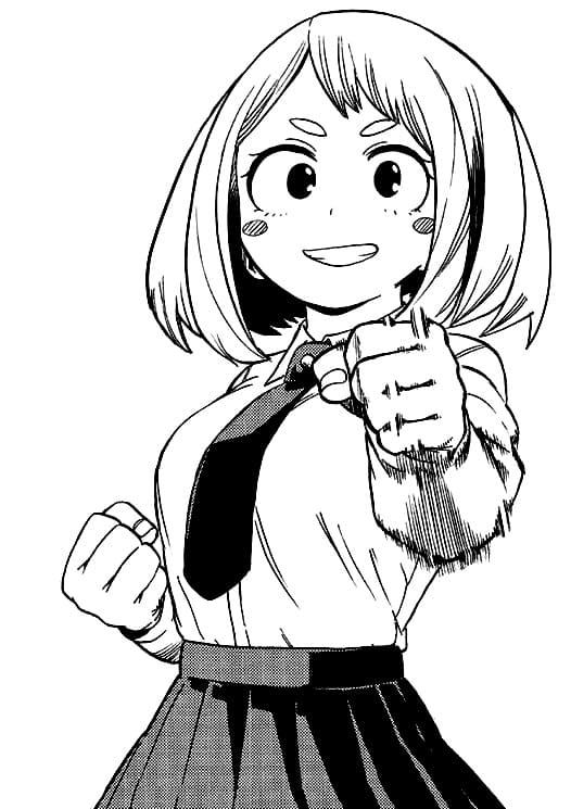 Coloriage Uraraka de My Hero Academia