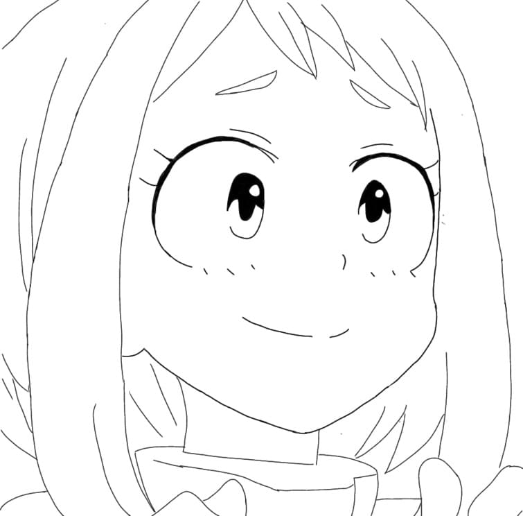 Coloriage Visage de Ochaco Uraraka