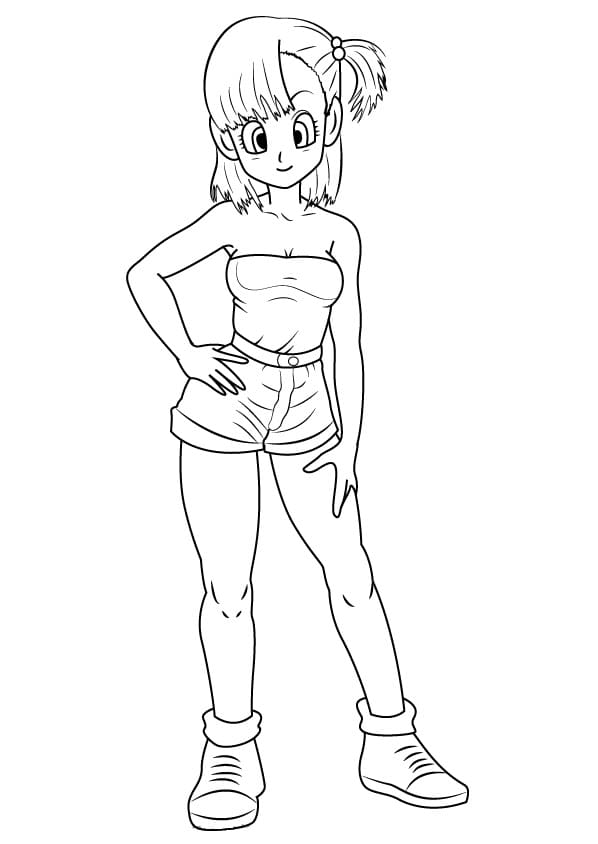 Coloriage Bulma de Dragon Ball Z