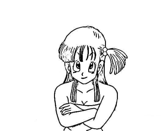 Coloriage Bulma heureuse