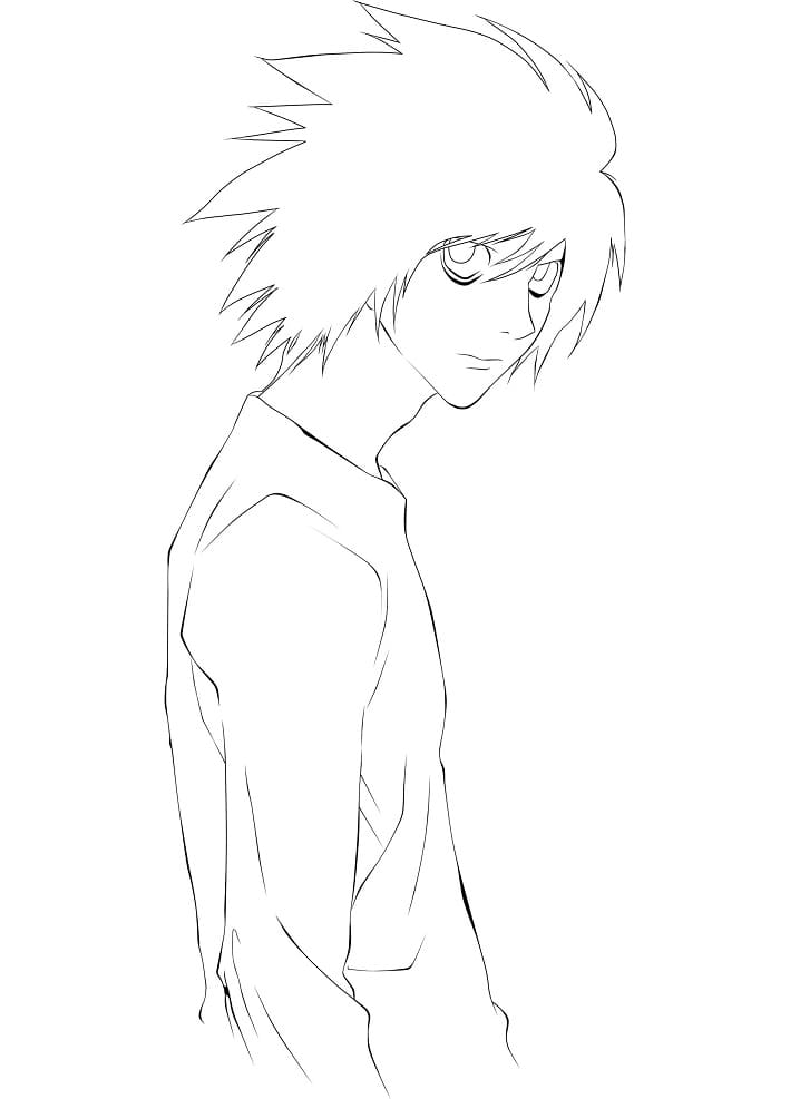 Coloriage Cool L Lawliet