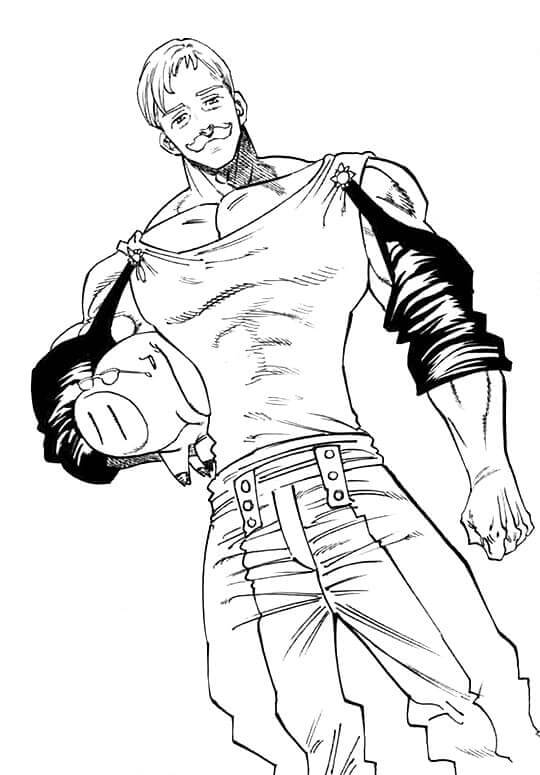 Coloriage Escanor et Hawk