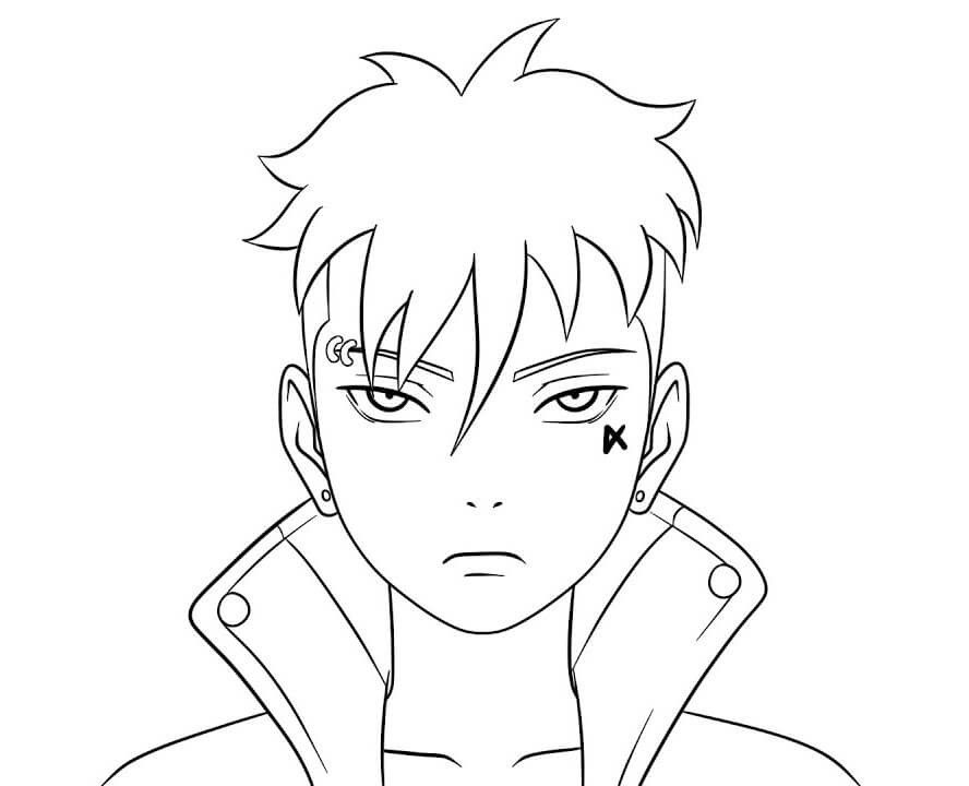 Coloriage Kawaki garçon