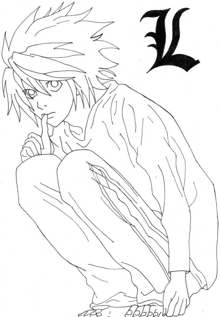 Coloriage L de Death Note