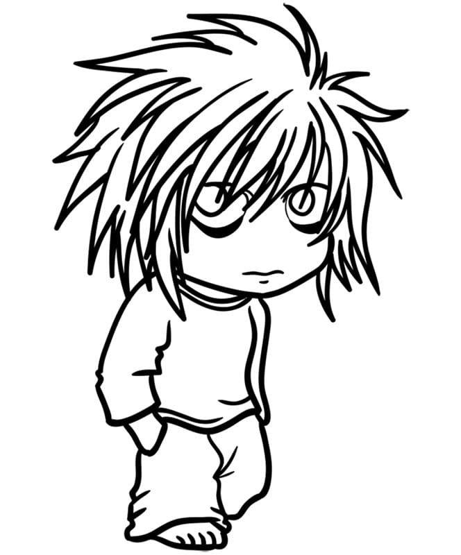 Coloriage L Lawliet chibi