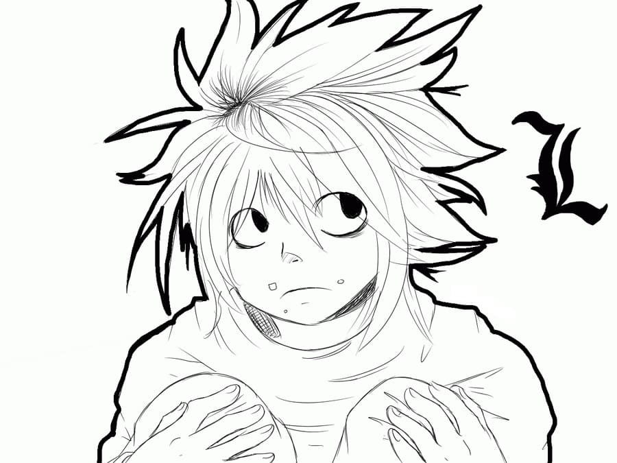 Coloriage L Lawliet Mignon