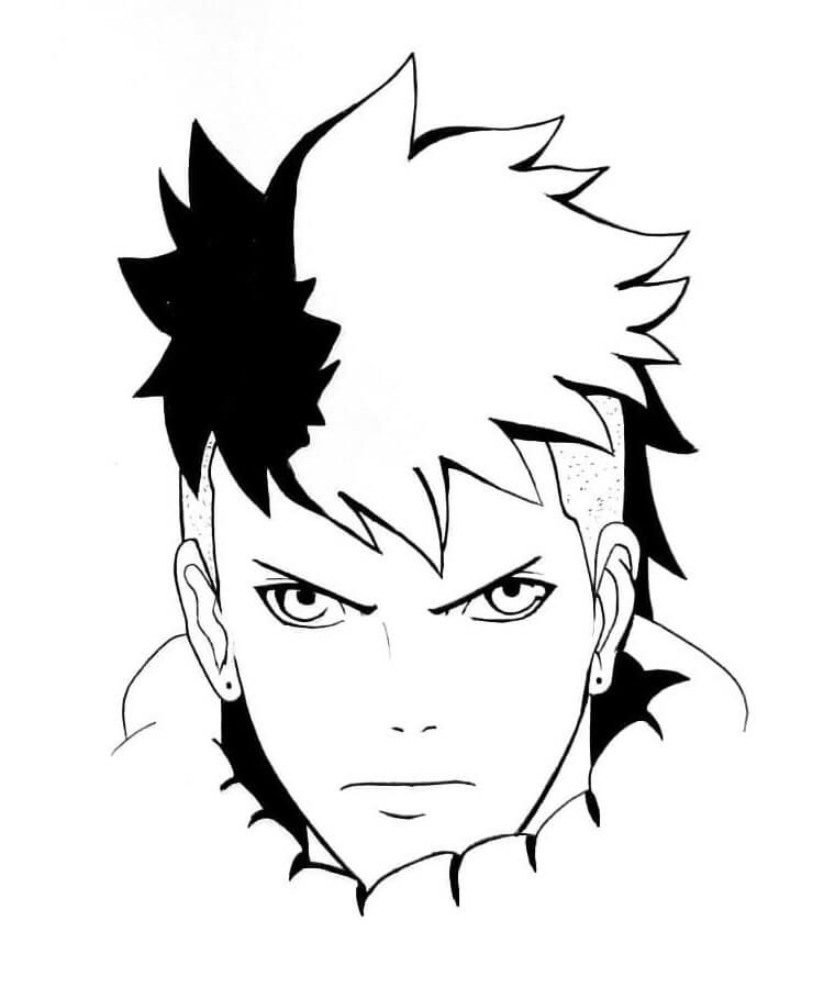 Coloriage Le visage de Kawaki