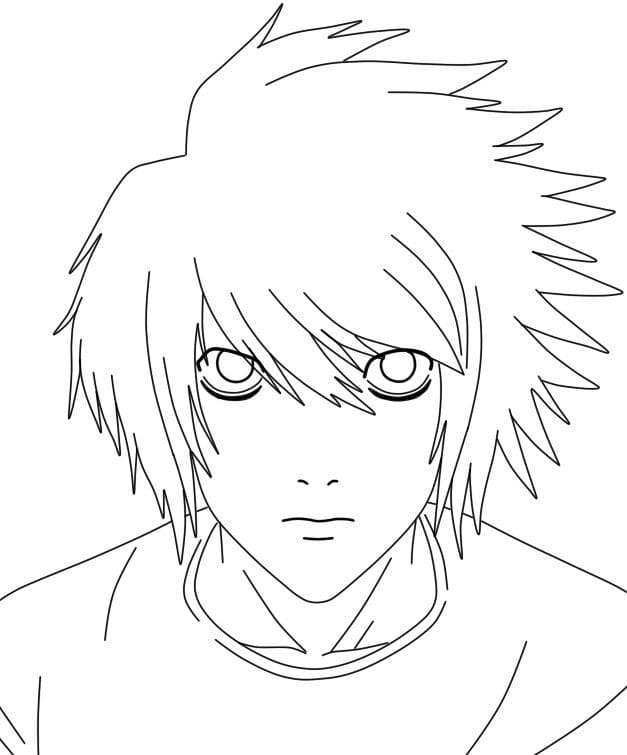 Coloriage Le visage de L Lawliet