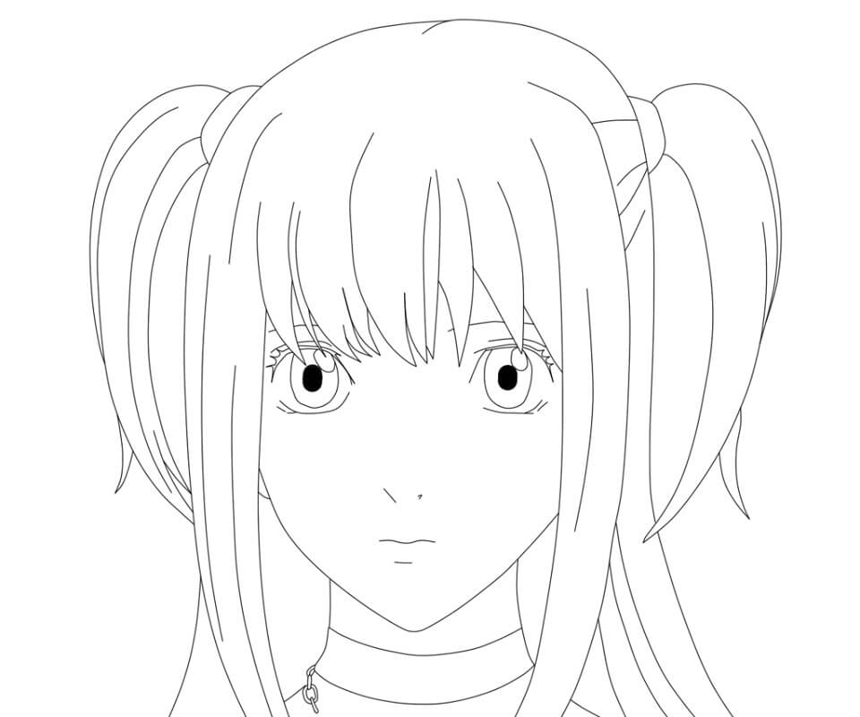 Coloriage Le visage de Misa Amane