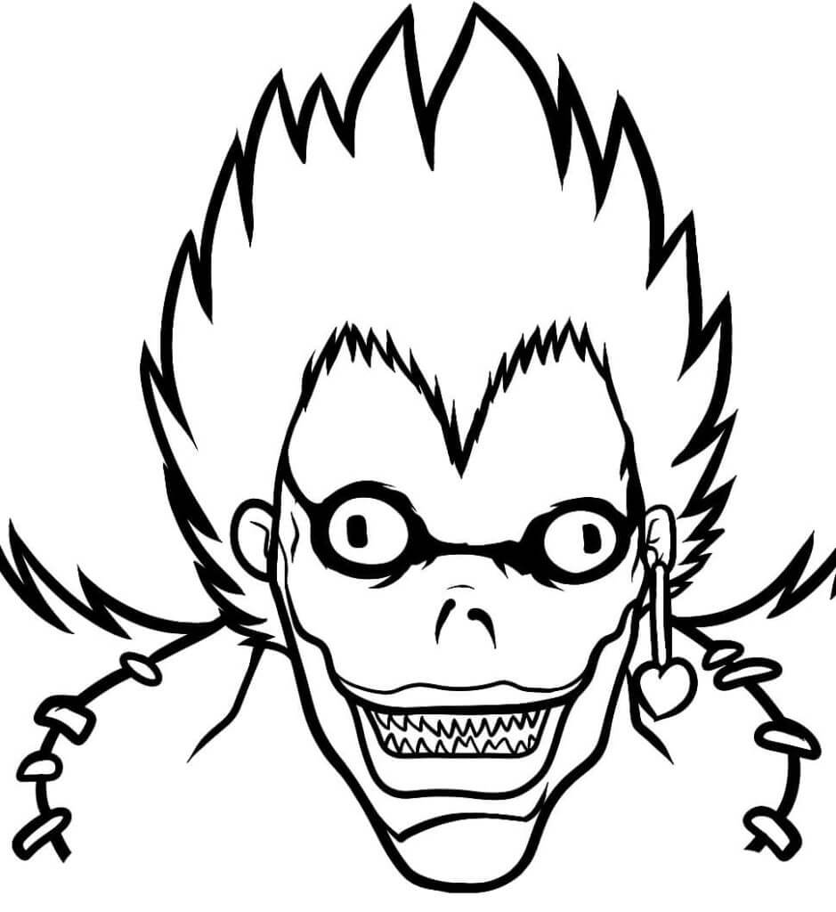 Coloriage Le visage de Ryuk