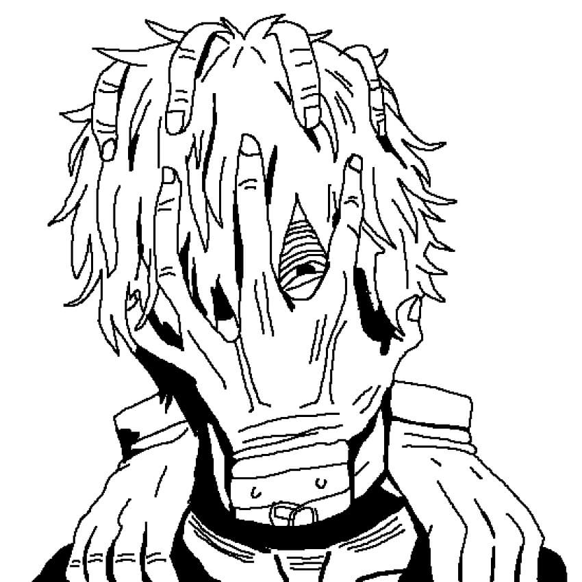 Coloriage Le visage de Tomura Shigaraki