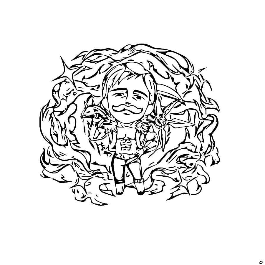 Coloriage Mignon chibi Escanor