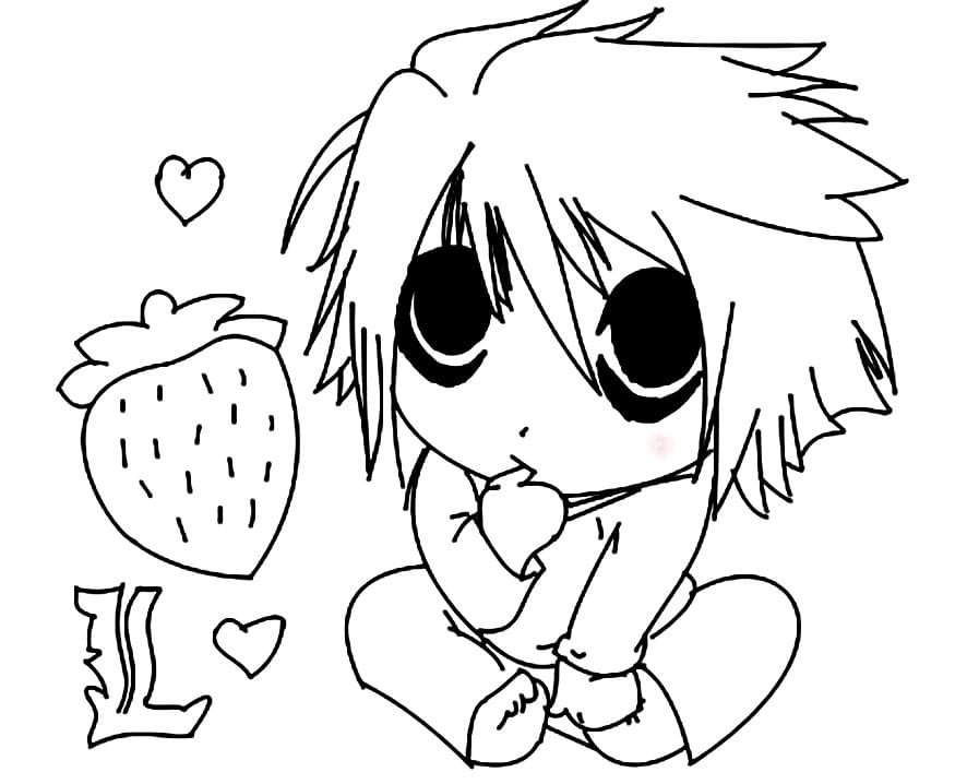 Coloriage Mignon L Lawliet