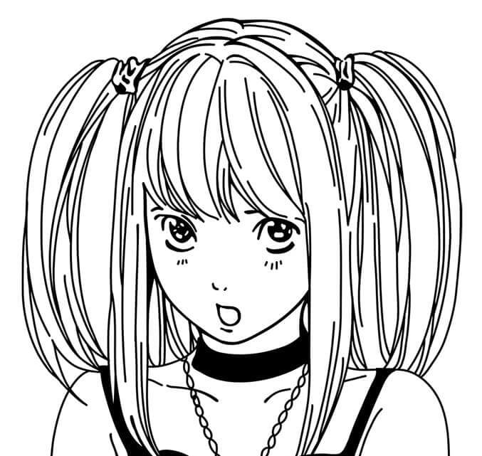 Coloriage Misa Amane est adorable