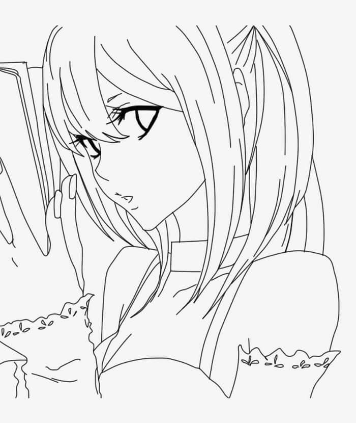 Coloriage Misa Amane est magnifique