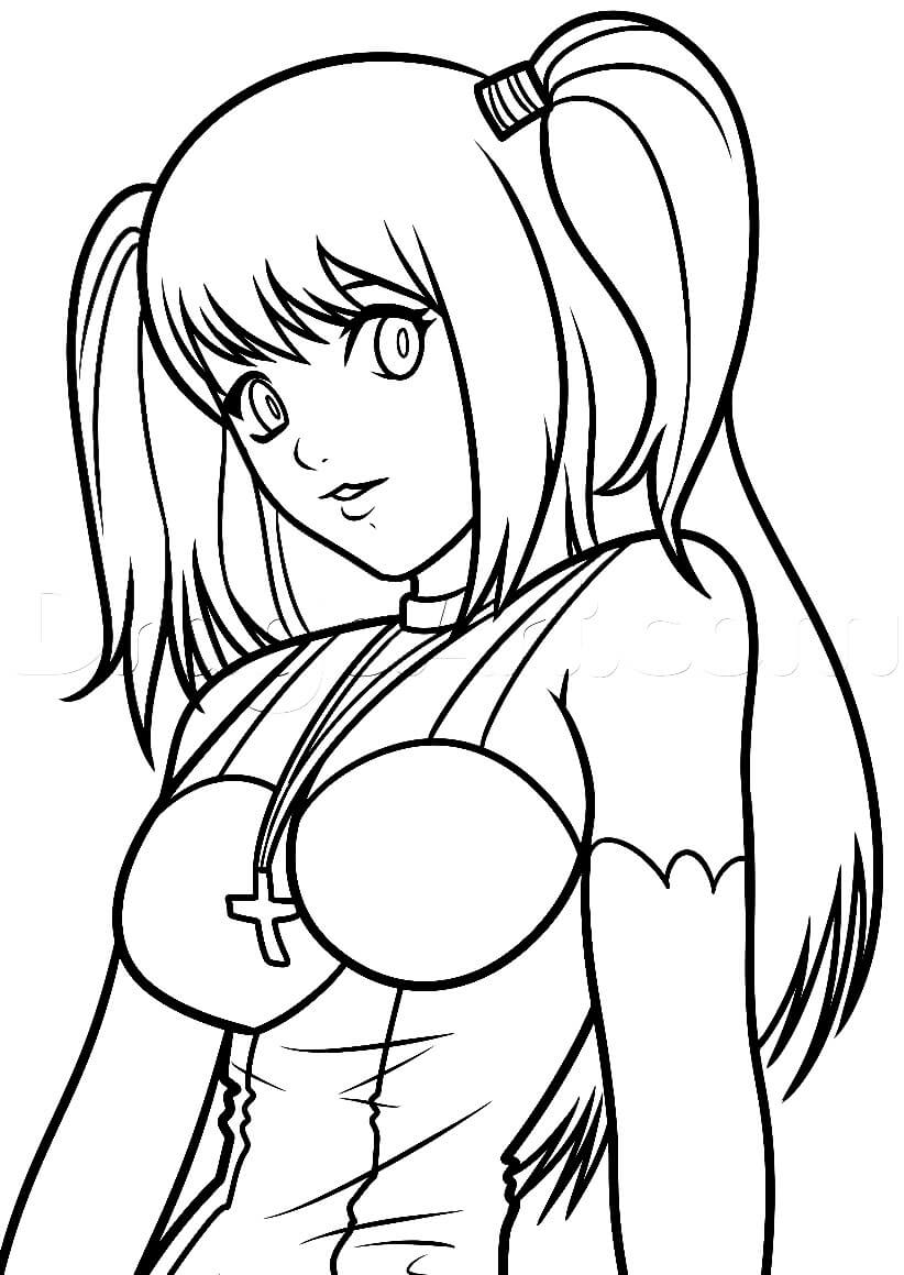 Coloriage Misa Amane est mignonne