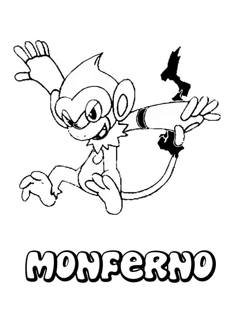 Coloriage Monferno Pokémon