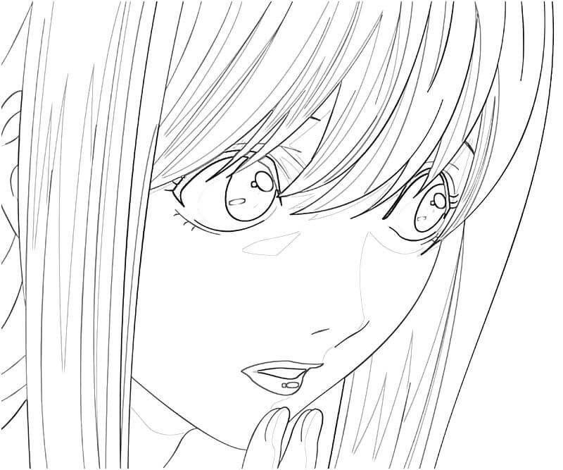 Coloriage Note de mort de Misa Amane