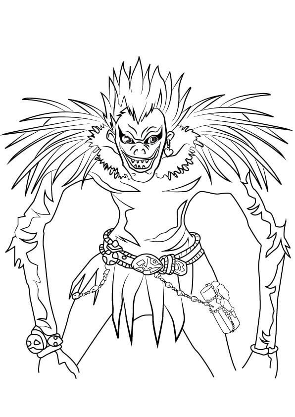 Coloriage Note de mort de Ryuk