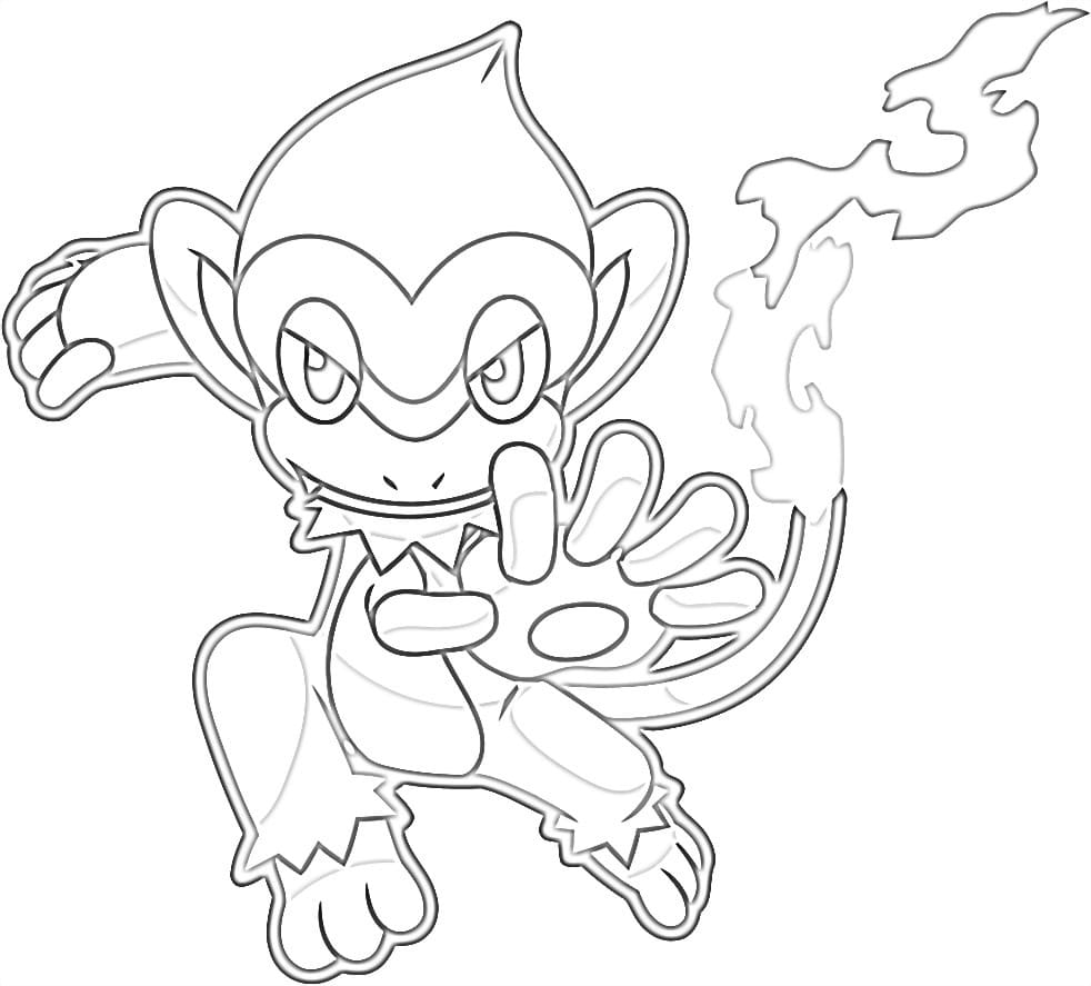 Coloriage Pokémon Monferno 2