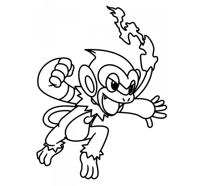 Coloriage Pokémon Monferno 5