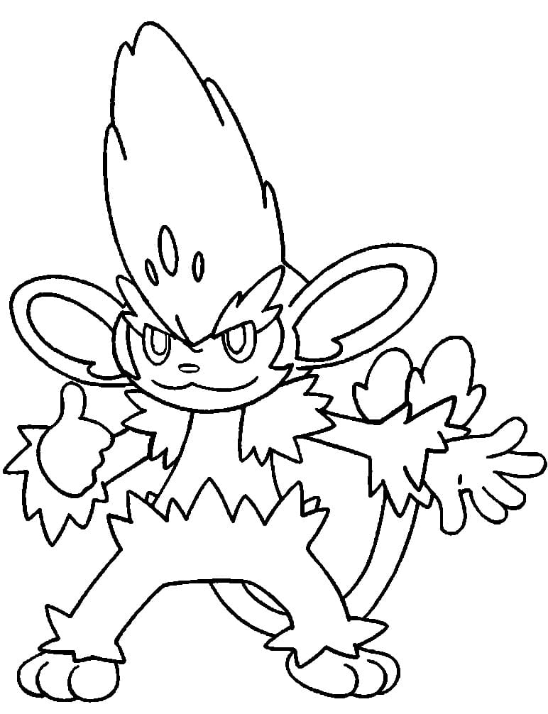 Coloriage Pokémon Monferno 7