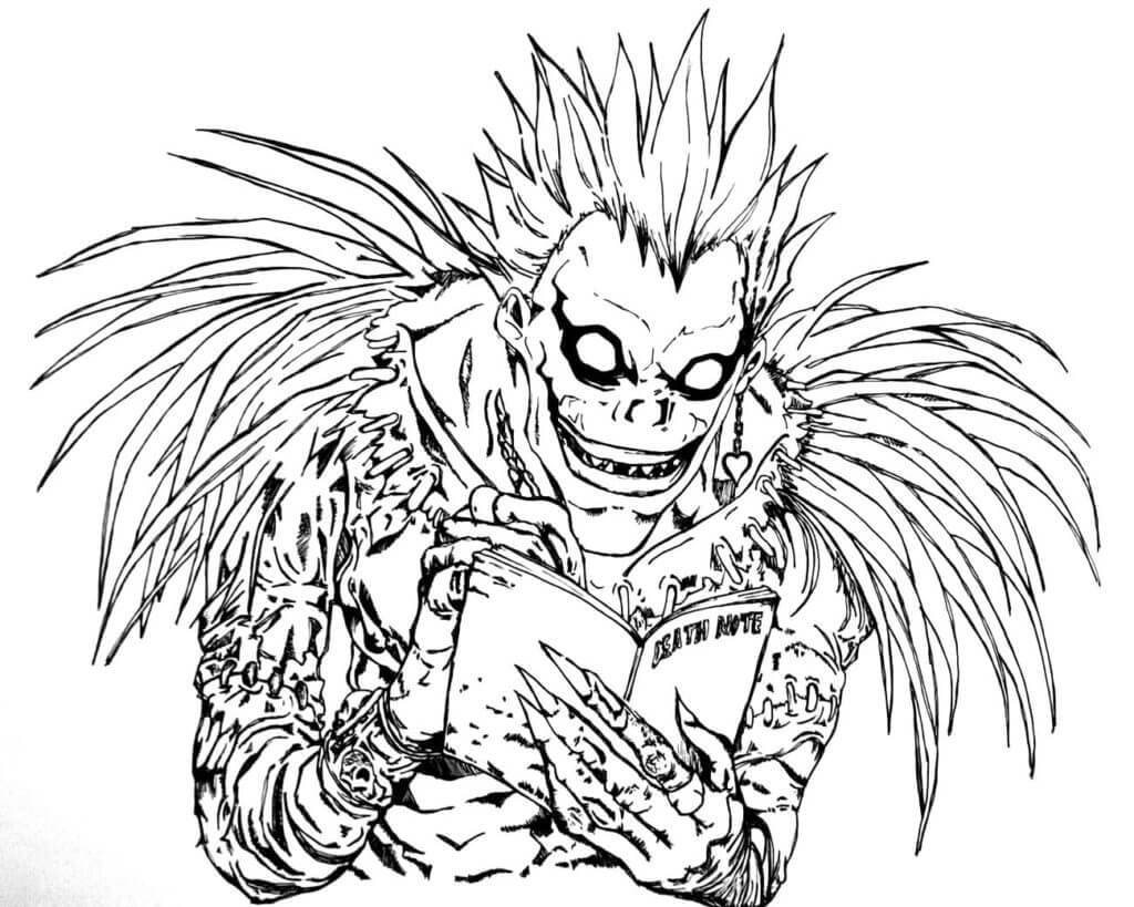 Coloriage Ryuk avec Death Note