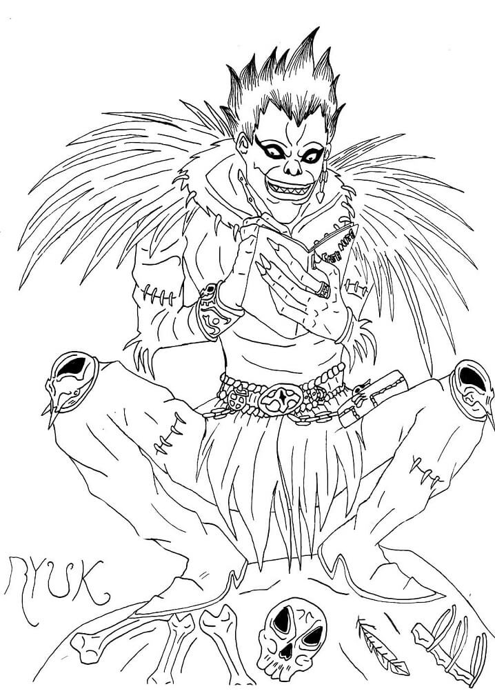 Coloriage Ryuk écrit