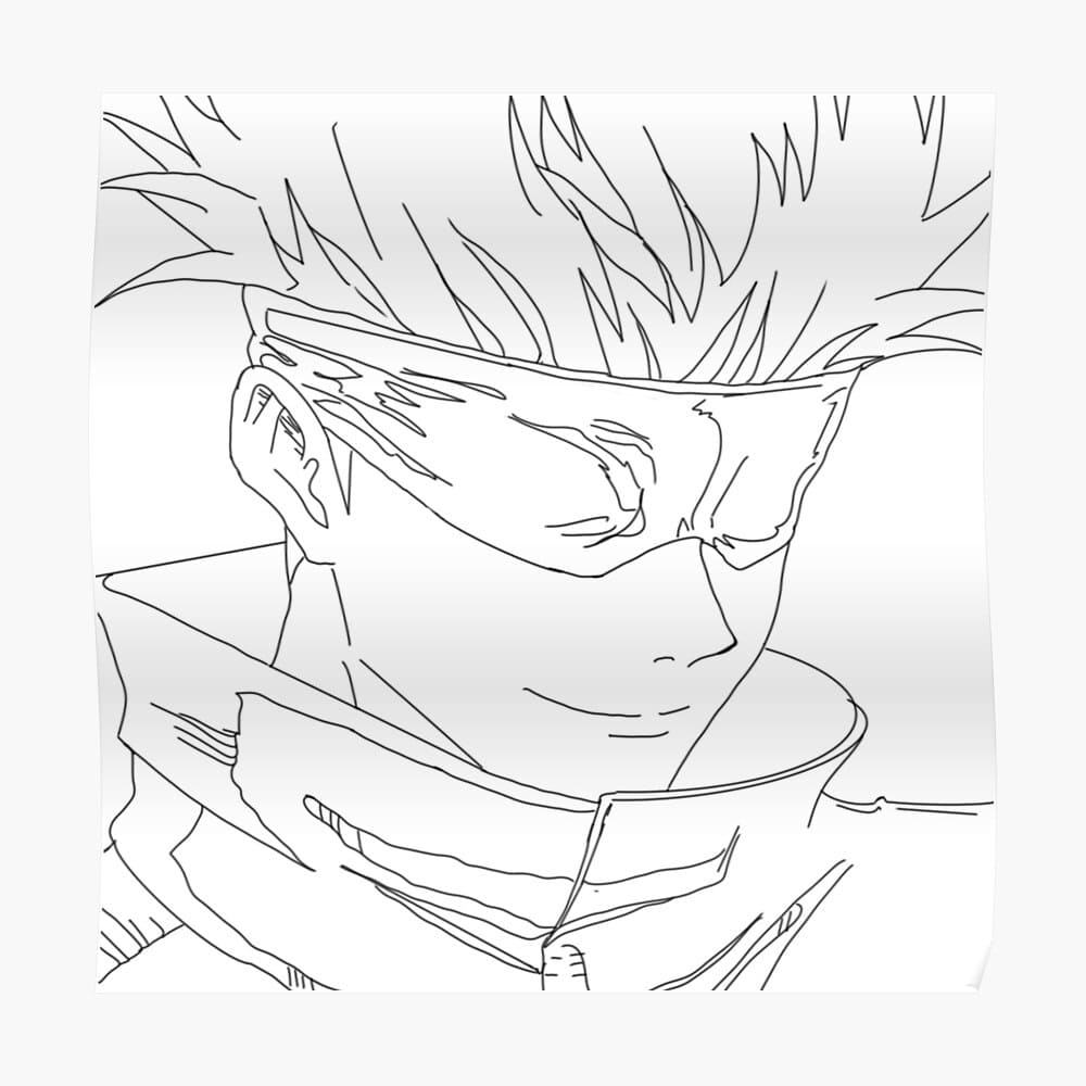 Coloriage Satoru Gojo souriant