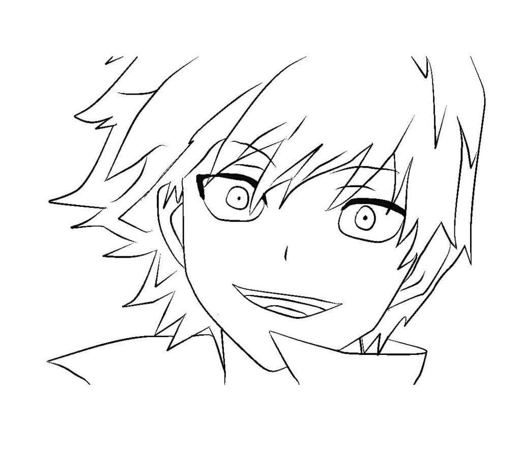 Coloriage Akabane souriant