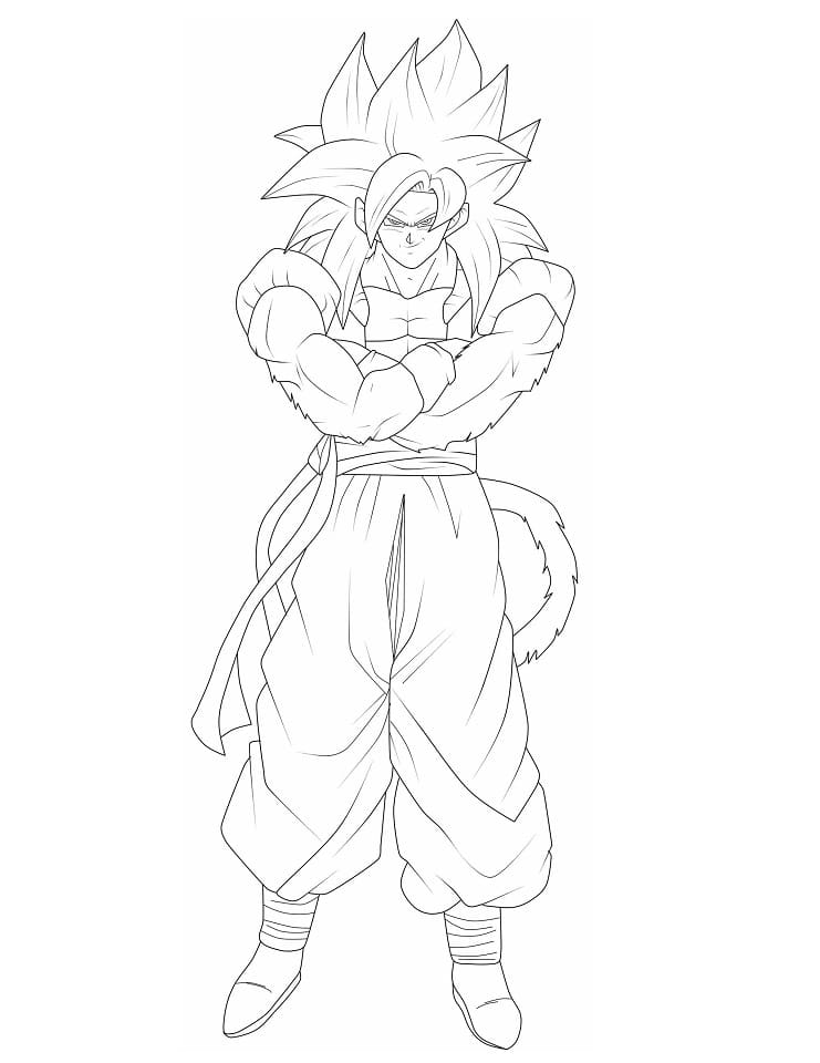 Coloriage Cool Gogeta Debout