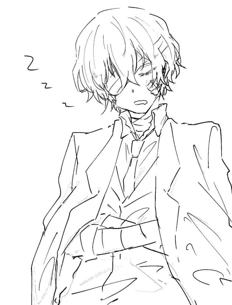 Coloriage Dazai Dort